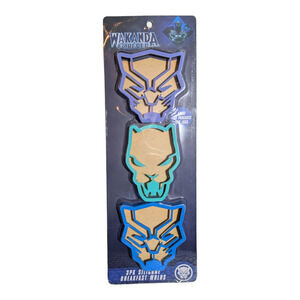 New Marvel “Wakanda Forever” 3 Pc Silicone Breakfast Pancakes Eggs Molds Cookie